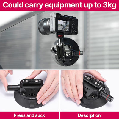 ULANZI SC-02 Suction Mount 4.5'', Magic Arm Bracket for DSLR Cameras Action Camera Video Shooting Filming, Compatible with DJI OSMO Pocket 3/Insta 360 x5/OSMO 360/Sony/Canon/Nikon/Xtra Action Cameras