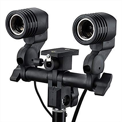 Hiffin E27 Bulb Holder Base Socket for LED Bulbs | Heavy Duty Black Lamp Holder with Secure Fitting | Ideal for Home, Office, Shops & Decorative Lighting | Set of 2