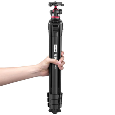 ULANZI MT-55 Ombra Travel Tripod, 62.2 Professional Camera Tripod, Aluminum, Max Load 17.6 LB, 360° Ball Head, Quick Release Plate, Phone Holder Included, Black