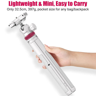 ULANZI MT-44 Extendable Phone Tripod, 44" Selfie Stick & 360° Ball Head Camera Tripod for iPhone, Sony, Canon, GoPro & More, White