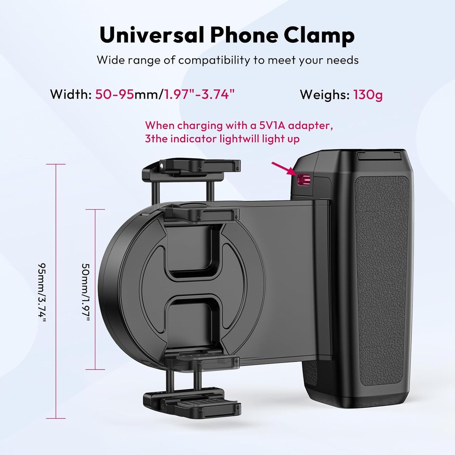 ULANZI Selfie Phone Tripod Mount MA35, 2-in-1 Magnetic & Phone Clip Camera Grip Handle Holder with Detachable Remote Shutter with Cold Shoe Adapter for iPhone 14 15 Samsung Smartphone Video Shooting