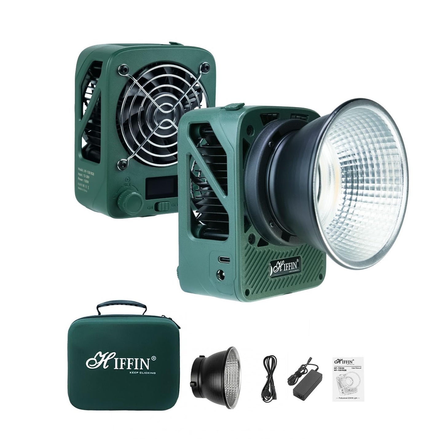 HIFFIN HF-150W Bi-Color Wonder Series LED Video Light 150W with Silent Cooling Fan & App Control | 2700K–6500K | 18300 Lux | CRI 95+ | 1%-100% Dimmable Studio Light for Photography & Videography