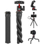 ULANZI Camera Tripod, Mini Flexible Tripod Stand with Hidden Phone Holder w Cold Shoe Mount, 1/4'' Screw for Magic Arm, Universal for iPhone 11 Pro Max XS Max X 8 7 Samsung Canon Nikon Sony Cameras
