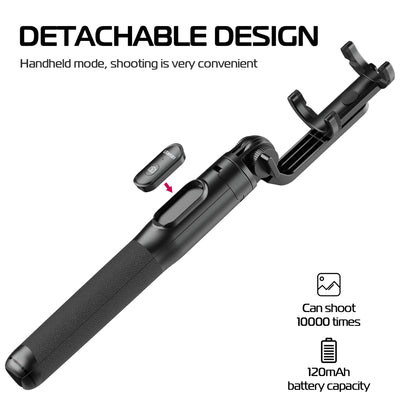 ULANZI SK-03 1.6 Meter Selfie Stick 3 in 1 Stable Selfie Tripod Stand for Smartphone, Extendable Phone Tripod with Detachable Remote, Compatible with Smartphones, Camera, Action Cameras
