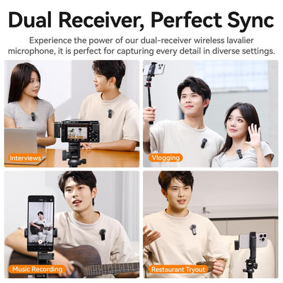 ULANZI A100 Lavalier Microphone for iPhone Android Camera, USB C Microphone, 13.5H Battery Life, Microphone Mobile Phone for Video Recording, Live Streaming, YouTube, TikTok, Vlog, Interview