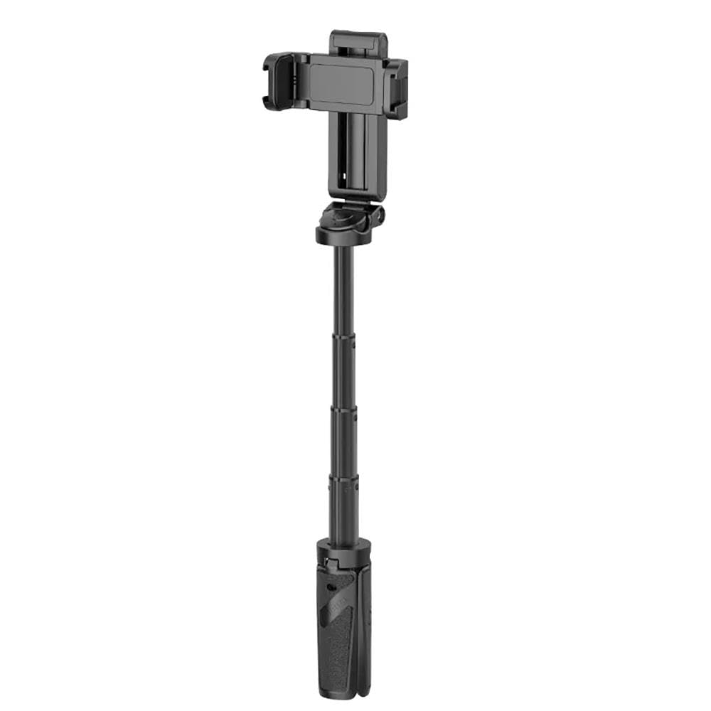 ULANZI Jj02 Selfie Stick Tripod,Extendable Grip Phone Tripod with Detachable Remote Pocket Size,3-in-1 Mini Phone Grip 2 Cold Shoe,10M/393.7'' Wireless Shutter,Vlog Livestreaming Photography,Black