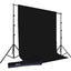 HIFFIN® Photography Accessories Backdrop Photo Light Studio Muslin Background Stand Backdrop Support System Kit (Stand with Curtain, Black)