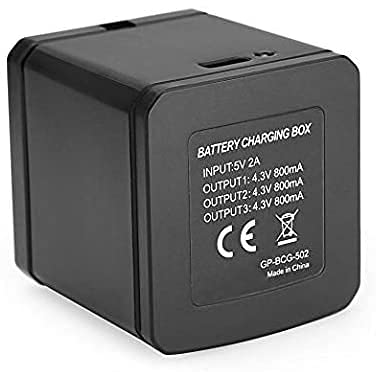 HIFFIN 3 Channel GP-FXD-901 Battery Charger Compatible with Go Pro Hero 11 10 9 Black Action Camera with USB Cable Hero 9 10 11 Black Accessories