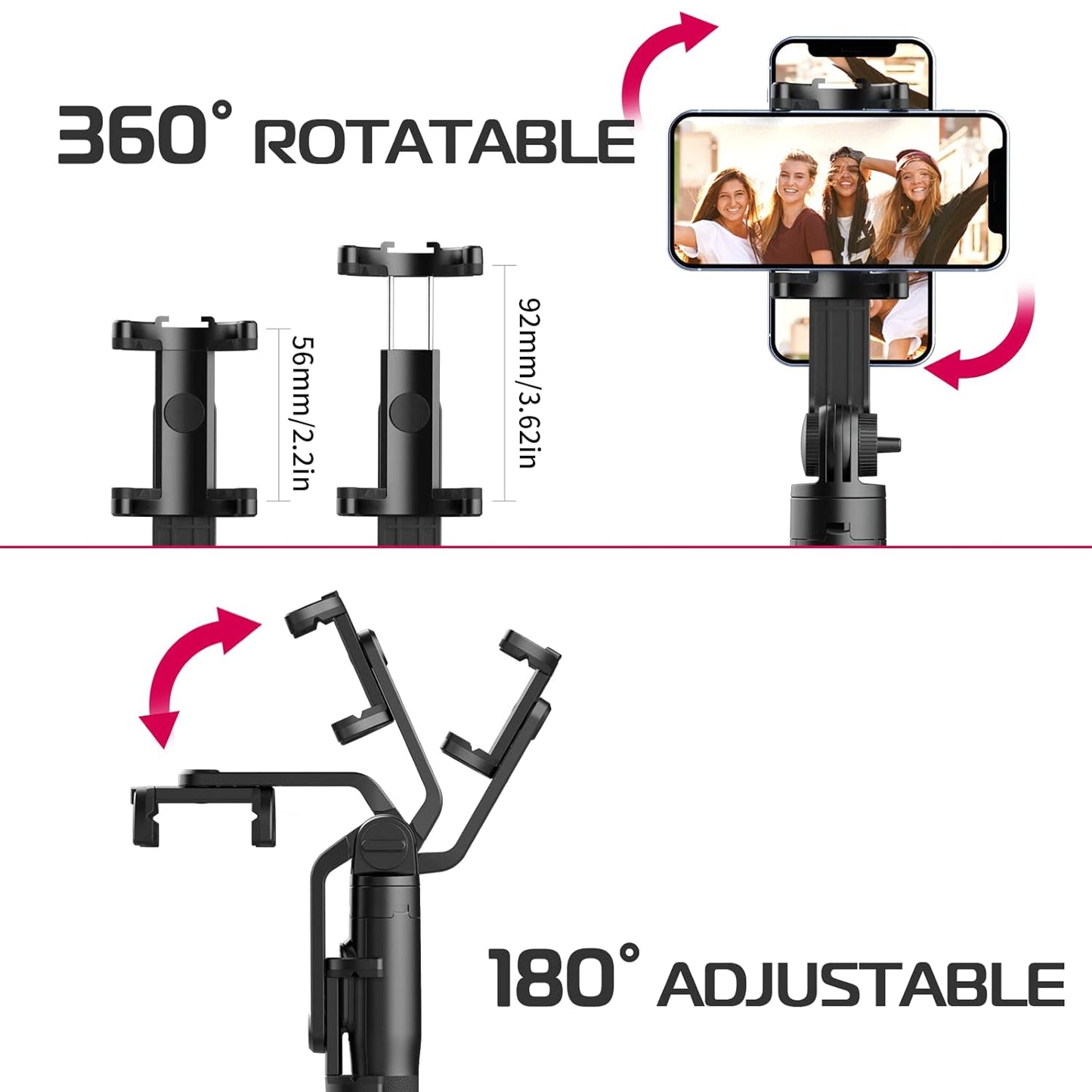 ULANZI SK-03 1.6 Meter Selfie Stick 3 in 1 Stable Selfie Tripod Stand for Smartphone, Extendable Phone Tripod with Detachable Remote, Compatible with Smartphones, Camera, Action Cameras