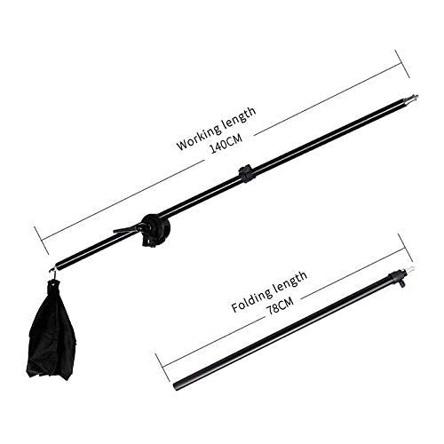 HIFFIN Photo Studio 9 FT Light Stand with 4.5 FT Boom Arm and Empty Sandbag for Supporting Softbox Lighting Photography Tripod with Carry Bag