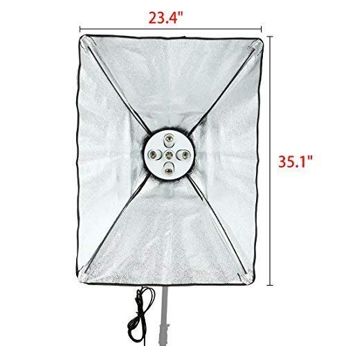 HIFFIN® Set Photography Equipment Kit 50cmx70cm Softbox with 5 in 1 E27 Photo Studio Bulb Holder Base Socket Lamp Bulb Holder Adapter for Photo Video Studio Softbox Video Light - Black