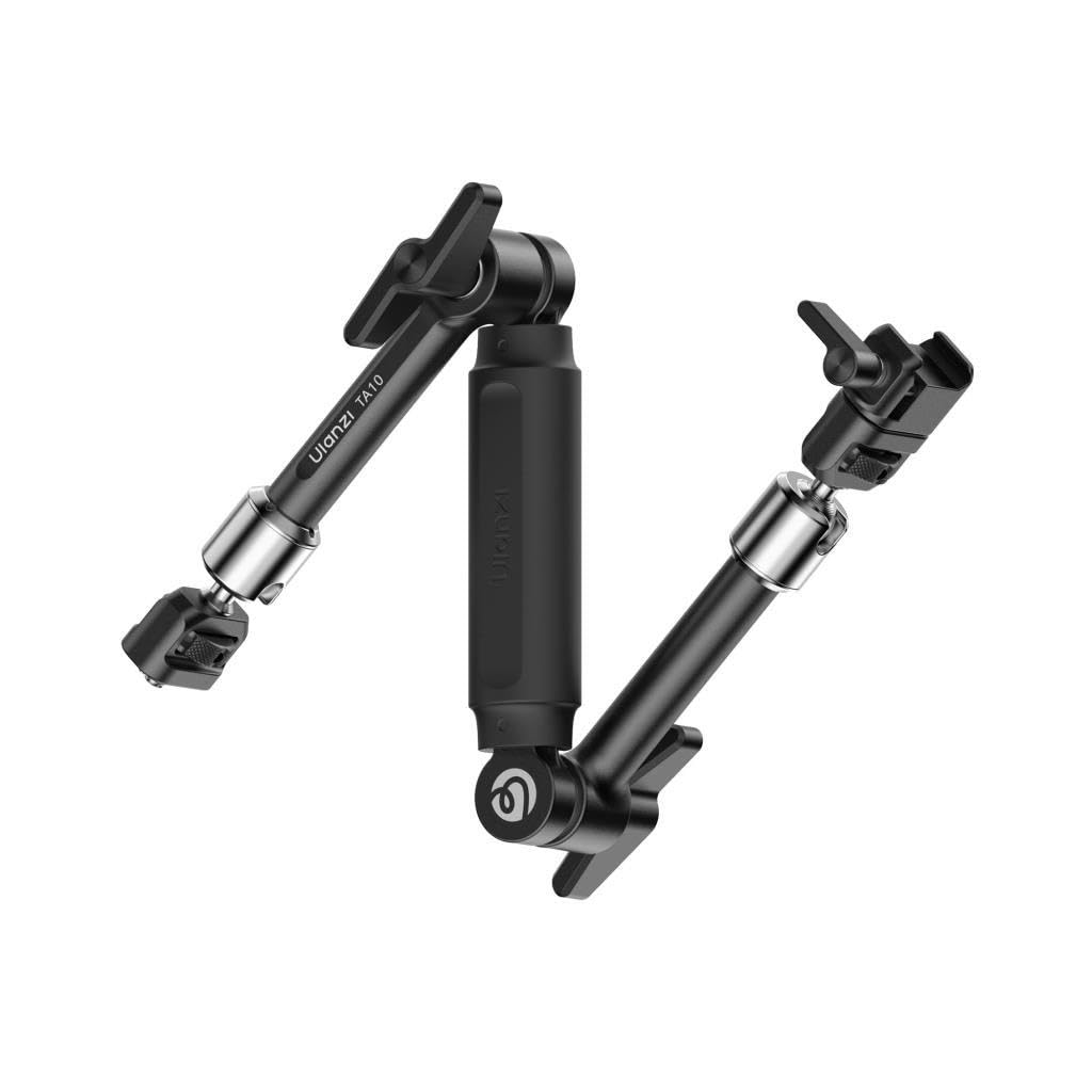 ULANZI TA10 3-Section Magic Articulating Arm with Super Clamp, 360° Adjustable Aluminum Mount with 1/4"-20 Screw for Camera Monitor, LED Light, Microphone, Phone Rig & DSLR Accessories