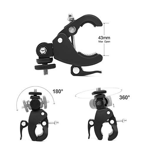 HIFFIN® Camera Super Clamp with 1/4"- 20 Threaded Head Compatible for LCD Monitor,DSLR Cameras,DV,Flash Light,Studio Backdrop,Bike, Microphone Stands, Music Stands,Tripod, Motorcycle,Rod Bar