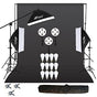 HIFFIN PRO Quadlux Mark III Soft Led Still & Video Light Softbox 3 Point Lighting Kit with Backdrop Stand, 9x10ft Photo Video Studio Muslin 1 x Curtain Black | Stand Backdrop Support System Kit