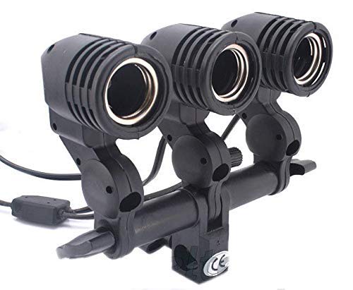 HIFFIN Photography Studio Swivel 3 Lamp Bulb Holder E27 Socket Flash Swivel Adapter for Photo Video Studio Softbox Video Light - Black