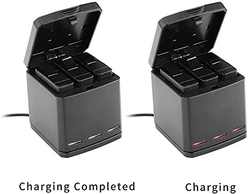 HIFFIN 3 Channel GP-FXD-901 Battery Charger Compatible with Go Pro Hero 11 10 9 Black Action Camera with USB Cable Hero 9 10 11 Black Accessories