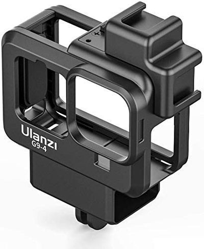 HIFFIN Helmet Chin Strap Mount Housing Cage for Go pro 9,10 Ulazi G9-4 Cold Shoe Mount Compatible with Tripod Selfie Stick