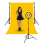 HIFFIN Yellow Screen Backdrop with Stand, 8ft x 12ft Wide Backdrop with 9ft x 10ft Wide 12 Inch Ring Light, 2 Mobiles Clip Option & 7ft Stand Adjustable Background Support System Kit