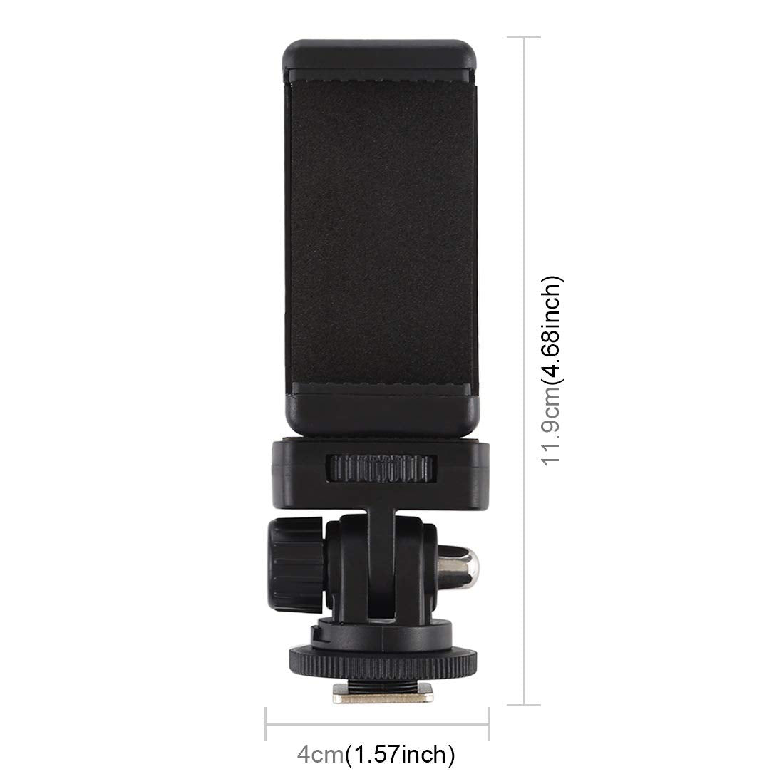 Hiffin Adjustable Angle Pole Swivel Hot Shoe Mount 1/4" Screw Hot Shoe Mount Adapter with Universal Mobile Phone Clip Holder for Mounting Video Camcorder Monitors