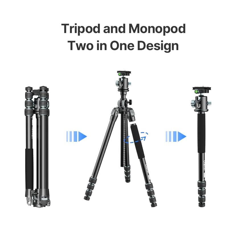 Ulanzi MT-59 Camera Tripod Monopod | Boom Arm Extension for Product Food & Macro Photography| 1/4'' screw hole | Payload 15KG | Weight 2.45Kg | 4 sections 21-176cm | Carry Bag | 1 Year Warranty