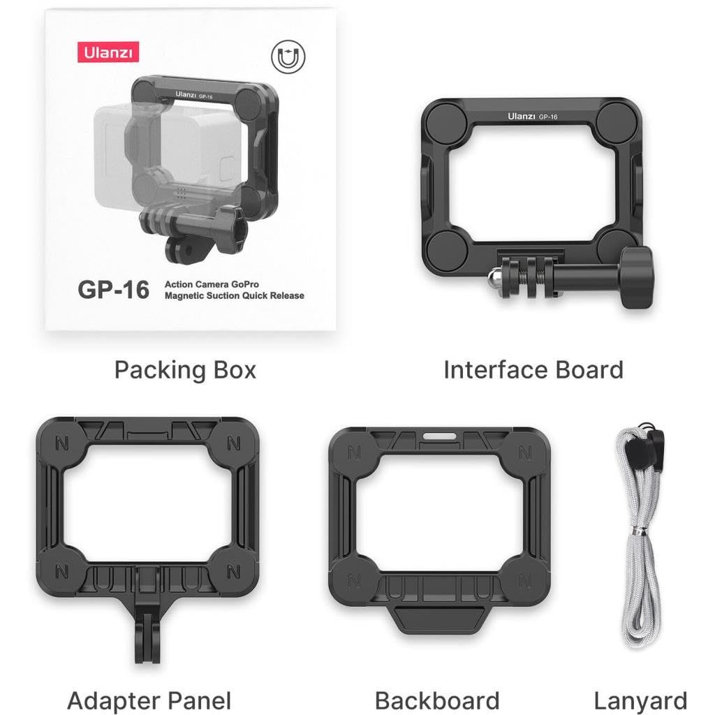 Ulanzi GP-16 Magnetic Action Camera Quick Release Bracket Gopro Accessories Release Bracket Adapter for Go Pro Hero 10 9 8