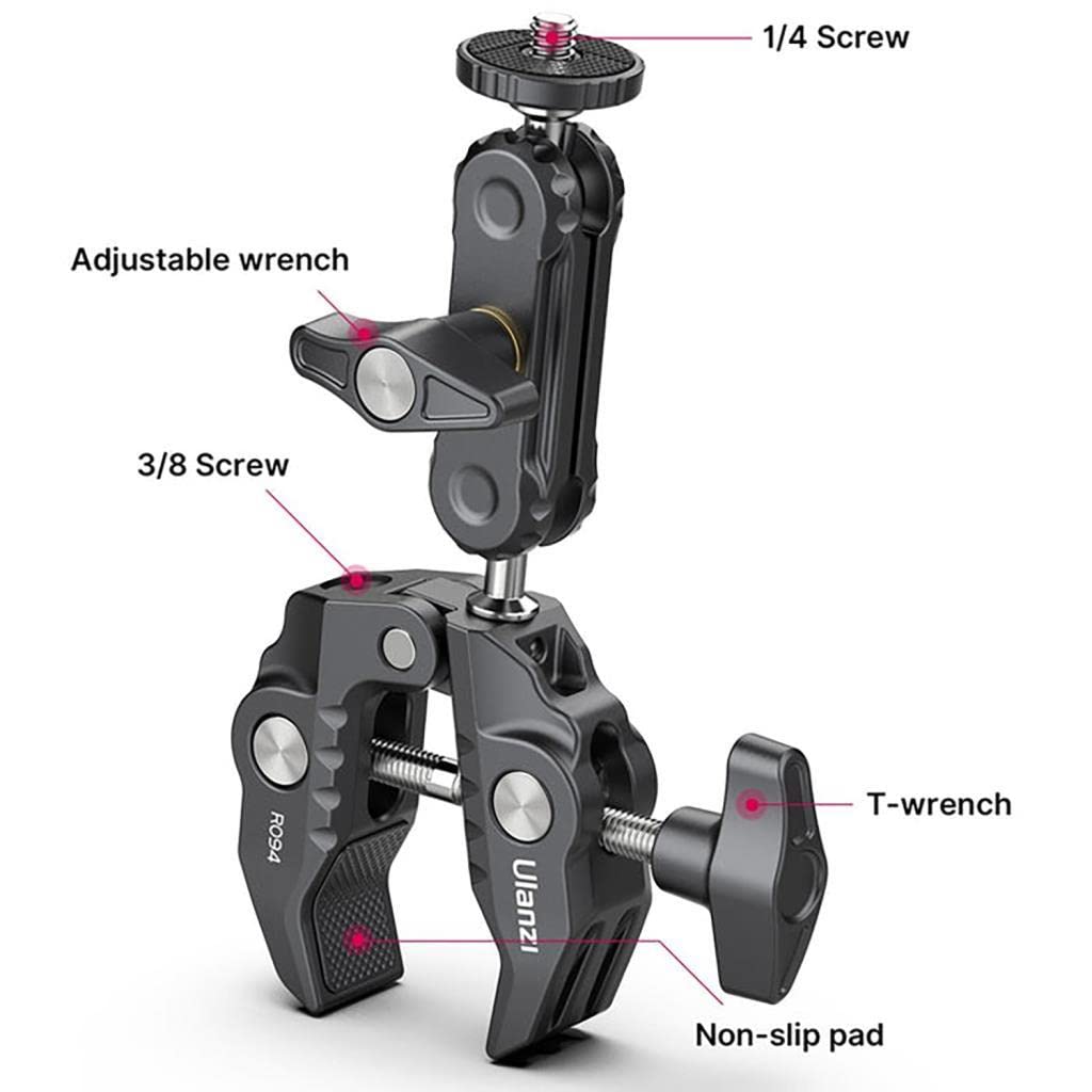 ULANZI UURig R094 Smart Super Clamp Multi-Functional Camera C Clamp Mobile Clamp for Video Shooting Action Cam Selfie Live Streaming