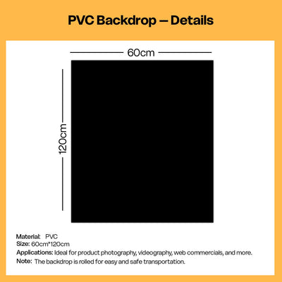 HIFFIN 60x120cm White PVC Photography Backdrop – Matte Vinyl Non-Reflective Background for Product, Food & Jewellery Shooting | Easy Clean, Reusable & Ideal for E-Commerce Photos