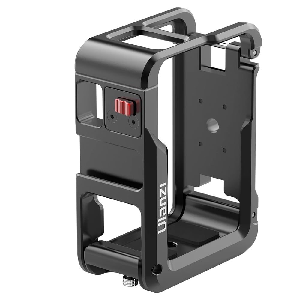 ULANZI Cage Oa-14 Compatible With Dji Osmo Action 3&Action 4 Camera|Quick Release Lock|Cold Shoe Mount|1/4" Threaded Holes|Aluminum Alloy|Weights 87G|Horizontal And Vertical Easy Switch,Black