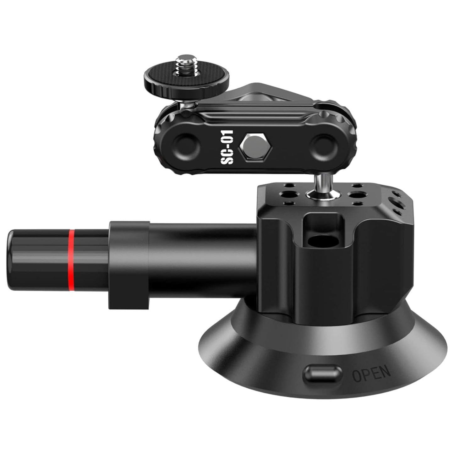 ULANZI SC-01 Suction Mount 3" for Vlogging Action Camera Car Mount w Smartphone Clamp for iPhone 14 13 Pro Max, 1/4" Magic Arm Adapter Mount Desk Suciton Mount for Car Windshield Window