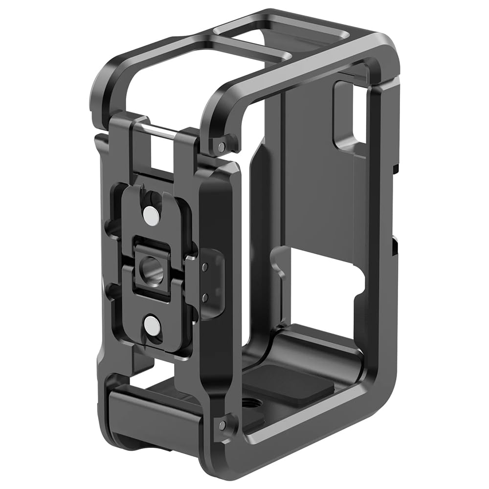ULANZI Cage Oa-14 Compatible With Dji Osmo Action 3&Action 4 Camera|Quick Release Lock|Cold Shoe Mount|1/4" Threaded Holes|Aluminum Alloy|Weights 87G|Horizontal And Vertical Easy Switch,Black