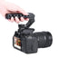 UURig R008 Camera/DSLR Top Handle ARRI Hole Connection Grip for Sony A6400 6300 Camera Cage Metal Low Angle Shots 4 Cold Shoe Mount Microphone 15MM NATO Rail Rod Clamp Tube Hole, Video Film Making