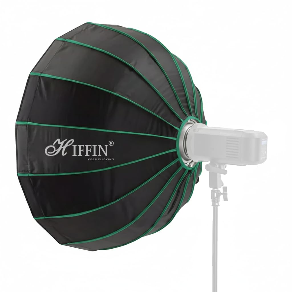 HIFFIN KL-85 (85cm) Octagonal Softbox Quick Release | Bowens Mount with Grid, 2 Diffusers & Beauty Dish | for Hiffin COB Lights & All Bowens Mount Studio Lights