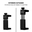 Hiffin HF-05 Aluminium Phone Tripod Mount with Cold Shoe, Adjustable Clamp for Vertical & Horizontal Shooting, Universal 1/4" Screw, Compatible with All Smartphones