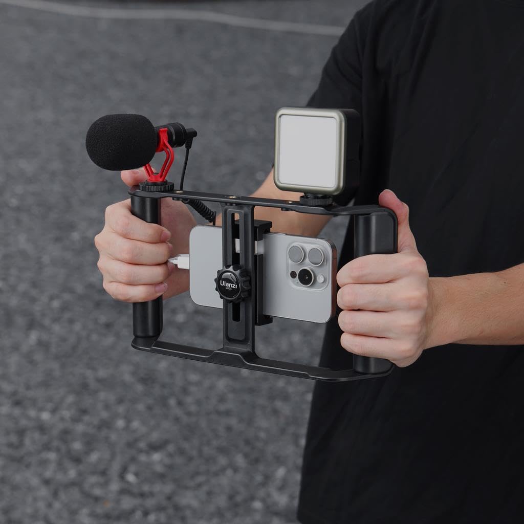 Ulanzi MA05 Universal Phone Cage with Horizontal & Vertical Photography Clamp (58-89mm), Smartphone Video Rig Stabilizer with 10M Bluetooth Remote Control