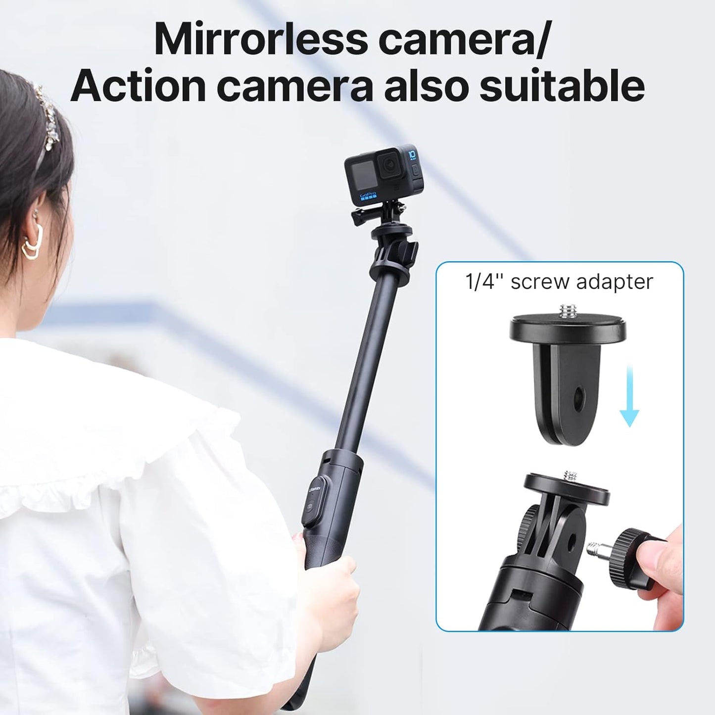 ULANZI 1.6 Meter Selfie Stick SK-03 3 in 1 Stable Phone Stand for Smartphone/Camera/Gopro, Extendable Phone Tripod with Detachable Remote, Compatible with iPhone/Galaxy/Huawei, Etc.