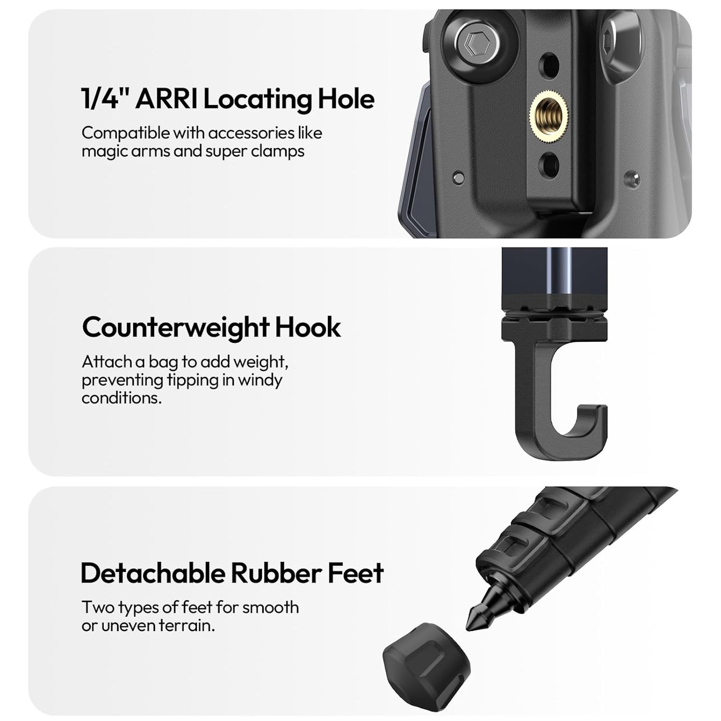 ULANZI Ombra Video Ⅱ Camera Tripod with Fluid Head, 61.5" Travel Tripod with 360° Rotated Arca Quick Release Plate, Portable Stand for Phone Camera Vlogging Video Shooting with Carry Bag Phone Clamp