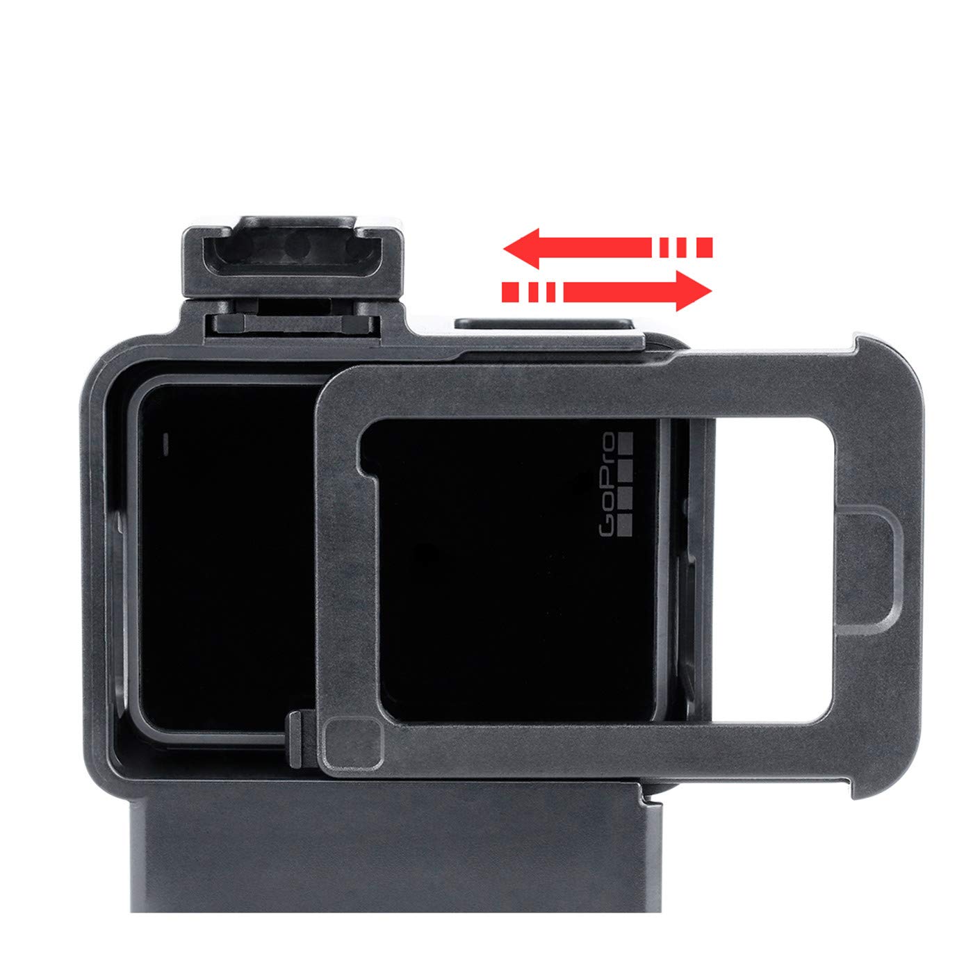 ULANZI V2 Protective Housing Case Vlogging Frame Cage Mount with Microphone Cold Shoe Compatible for GoPro Hero 7 6 5 Vlog Setup Action Camera Accessories