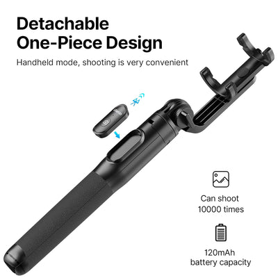 ULANZI 1.6 Meter Selfie Stick SK-03 3 in 1 Stable Phone Stand for Smartphone/Camera/Gopro, Extendable Phone Tripod with Detachable Remote, Compatible with iPhone/Galaxy/Huawei, Etc.