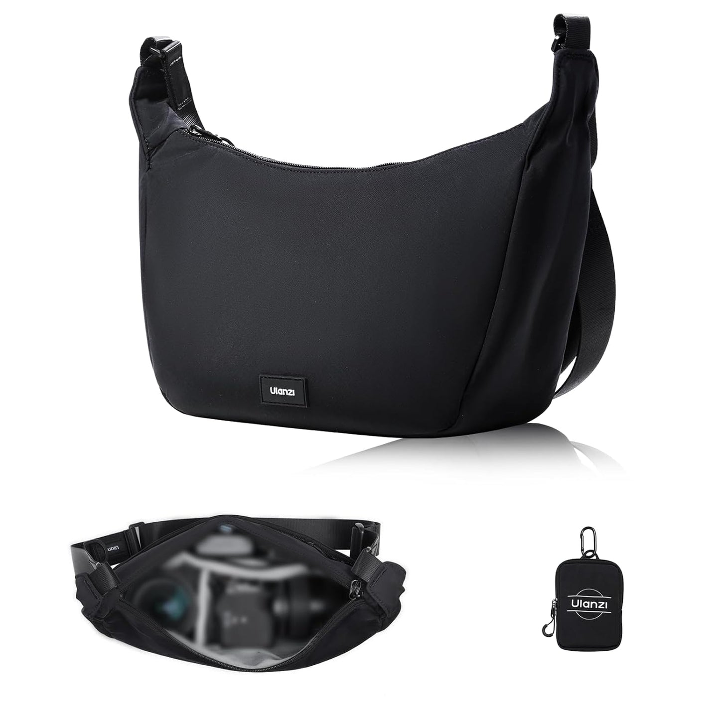 ULANZI Camera Case, Shoulder Bag, Stylish with Dividers, Lightweight Storage Bag for DSLR Camera, Camera Accessories, Travel, Outdoor, Photography Bag, Black, Lightweight and portable