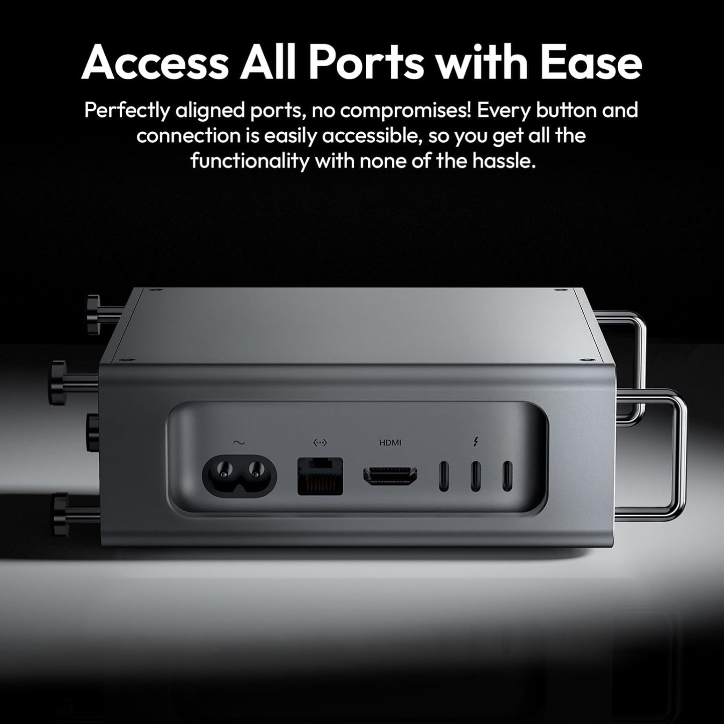 ULANZI QT01 Mac mini Case, Aluminum Case Compatible with 2024 Mac mini M4/M4 Pro, Heat Dissipation Aluminum Mac mini M4 Mount Rack, Mac mini M4 Holder Anti-Scratch Shockproof Portable Small Stand