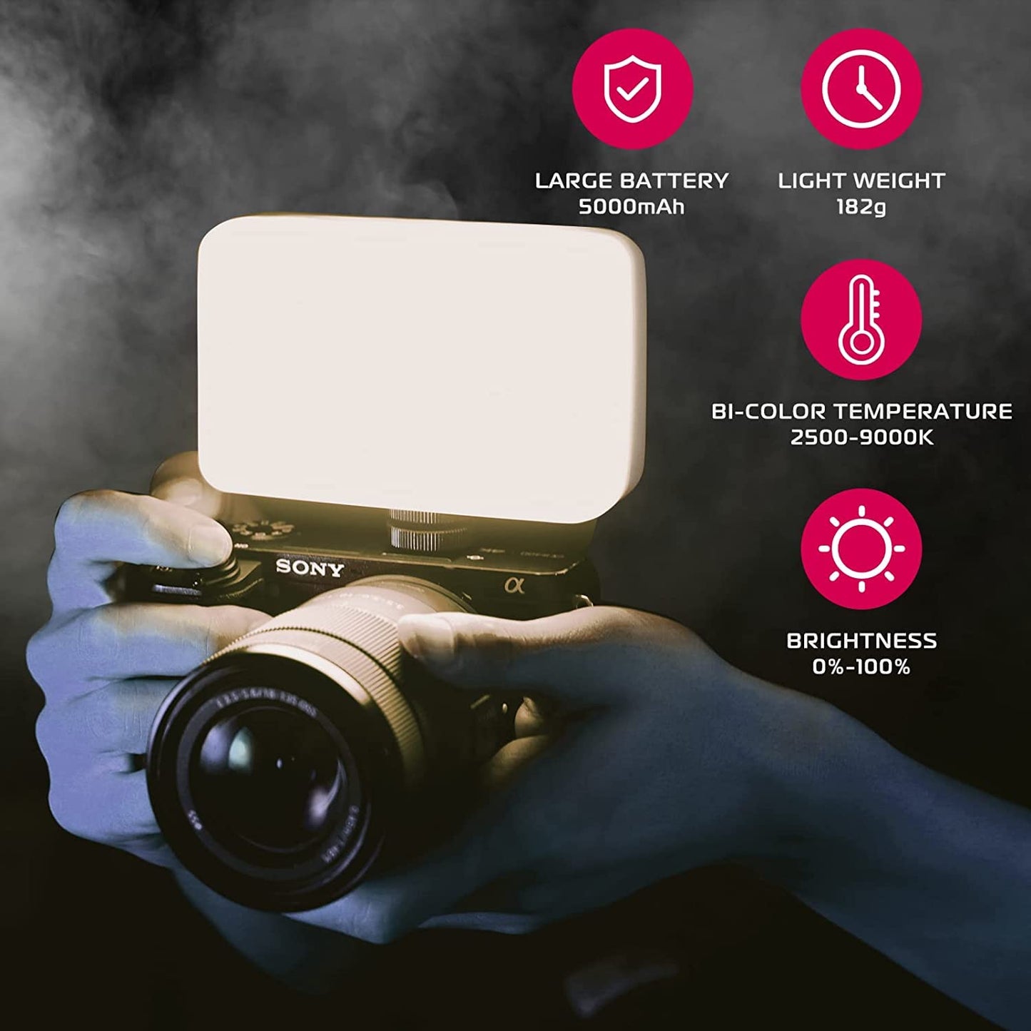 200 LED Video Light ULANZI Camera Light Dimmable 2500K-9000K Bi-Color Temperature, Panel Light with LCD Display CRI 90+Built in 5000mAh Battery lighting for Studio YouTube Interview Vlog