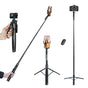 HIFFIN HST-63 Selfie Stick with Tripod Stand – 63 Inches Ultra-Long, Tri-Leg Reinforced Stability, 360° Rotatable Handle, Detachable Bluetooth Remote – Ultimate Gear for Vlogging, Cameras.