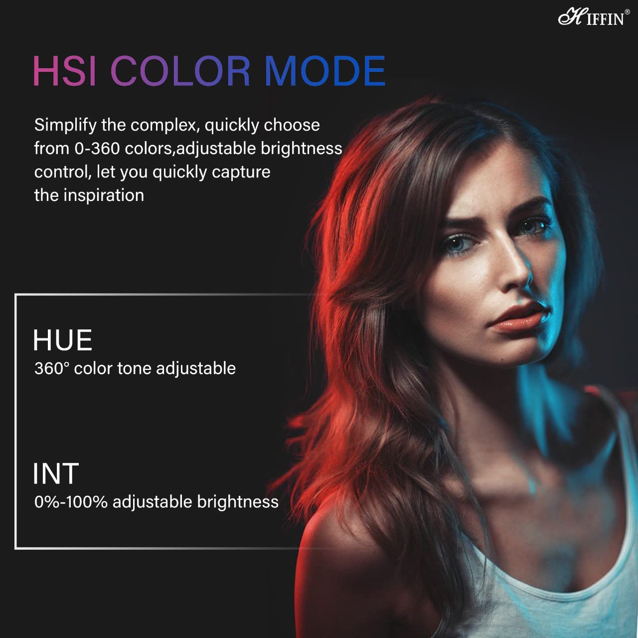 HIFFIN HF196 Portable Pocket RGB LED 12w Video Light with Adjustable Stand | 5000 MaH Inbuilt Battery | 20 Lighting Effect Modes Ultra Bright Camera Lighting with Soft Light and Honeycomb Frame