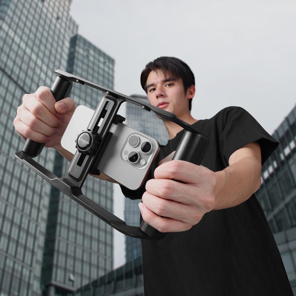Ulanzi MA05 Universal Phone Cage with Horizontal & Vertical Photography Clamp (58-89mm), Smartphone Video Rig Stabilizer with 10M Bluetooth Remote Control