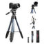 ULANZI TT39 Travel Tripod with Fluid Head, Lightweight Camera Stand for DSLR and Phone, Compact 61'' Tripod Mount with Phone Clip for Outdoor Vlogging and On-The-Go Shooting