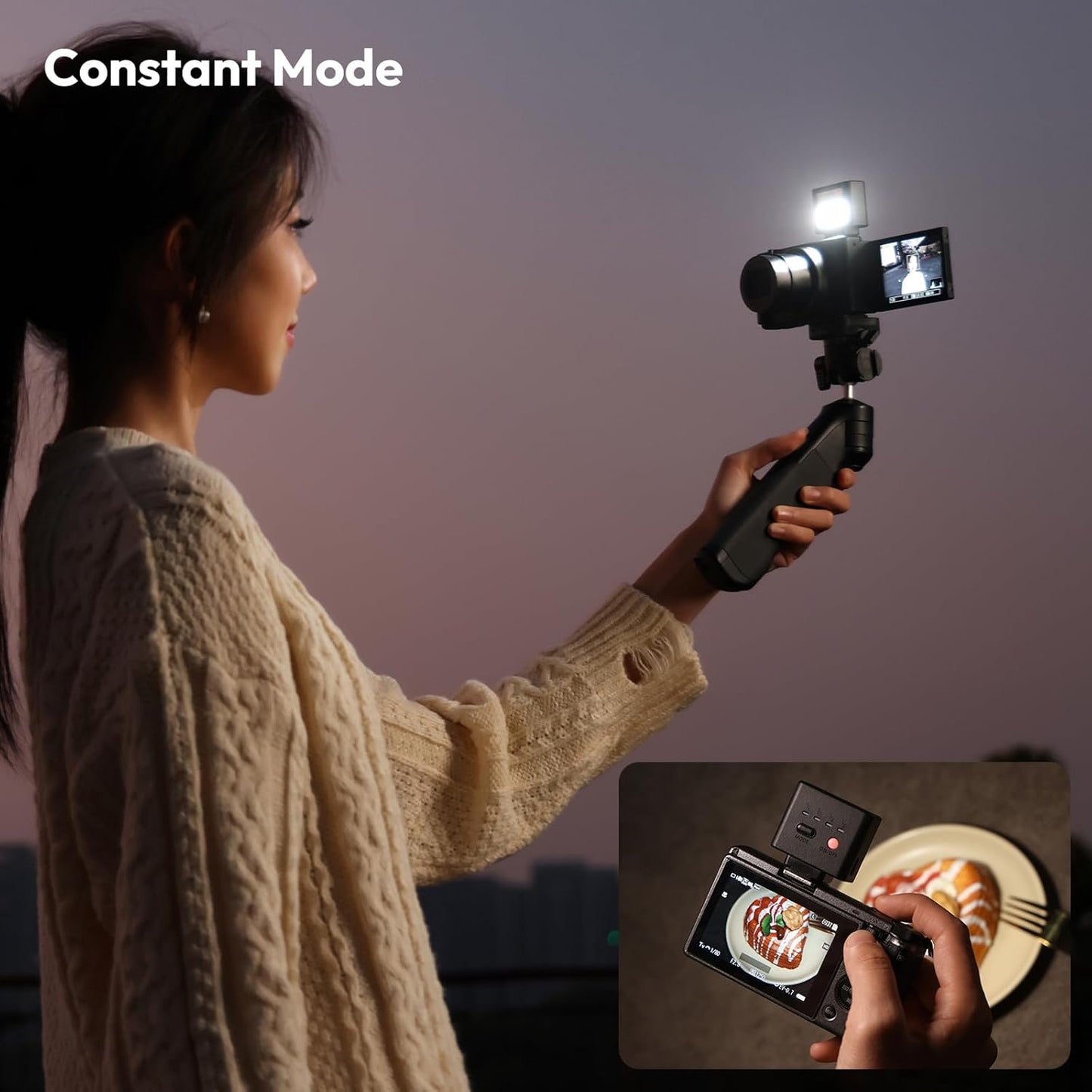 ULANZI SL02 Mini Flash Speedlite with Video Light, GN8 6500K Camera Mini Flashlight for Canon Fuji Sony Nikon and Othe SLR Digital Cameras, 4 Power Levels Camera Flash Speedlight NOT Fit Sony ZV -1F