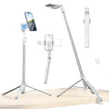 ULANZI TT88 Magnetic Tripod for iPhone , 57" Extendable Selfie Stick w Remote, 2-in-1 Phone Clip & Dual Cold Shoe Mounts-Lightweight Phone Tripod Stand for Vlogging, Travel, Video Recording, White