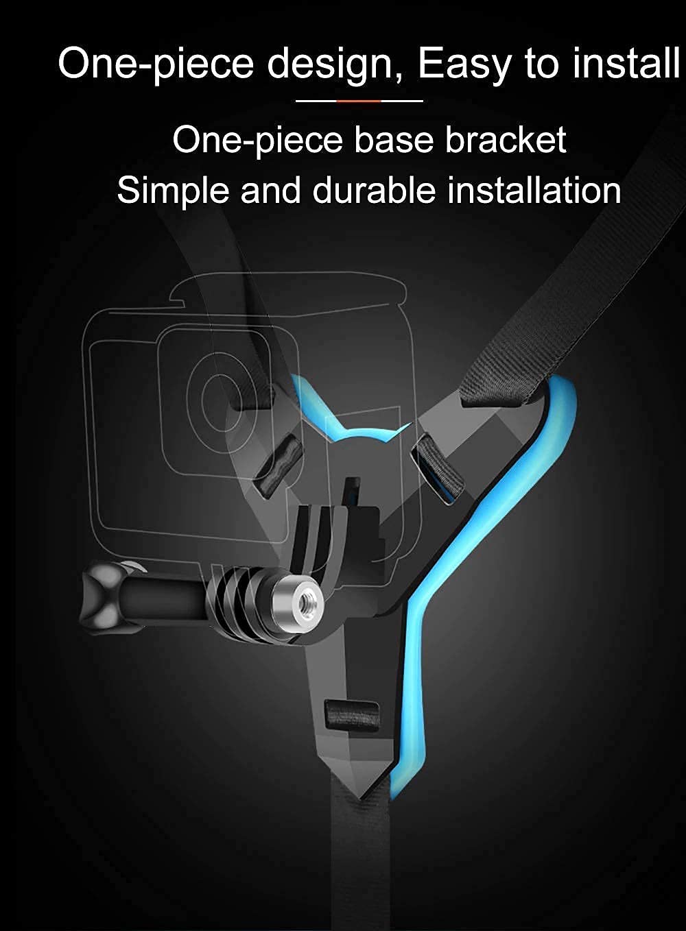 HIFFIN Helmet Chin Strap Mount Housing Cage for Go pro 9,10 Ulazi G9-4 Cold Shoe Mount Compatible with Tripod Selfie Stick