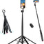 ULANZI Magnetic Phone Tripod-71'' Auto Open Selfie Stick Features Lift to Fold, Extendable Selfie Stick w Remote Cell Phone Tripod Stand for Live Recording Vlog for iPhone 17 16 15 14 Series Black