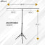 HIFFIN T-Shape 9x6 Ft Backdrop Stand, Adjustable 6ft Wide, 9ft Tall Heavy-Duty Background Support System for Photographic Studios, Parties, Birthdays, and Video Shoots (T-Shape Kit)